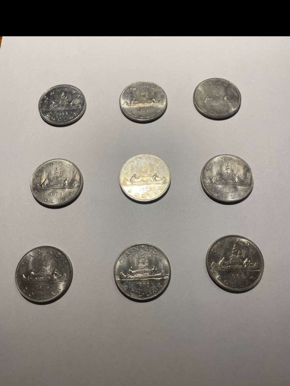 Old Canadian Coin Lot of 9 Canadian High Grade Dollar Coins